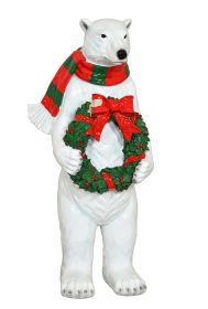 Christmas Polar Bear With Wreath