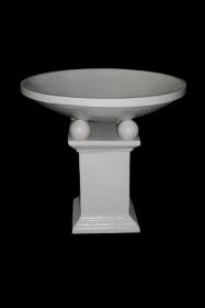 White Terrazzo Pot On Stand 28In