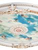 White Blue Sky Cherub 35.50 Inch Chandelier Ceiling Medallion