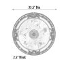 White Blue Sky Cherub 35.50 Inch Chandelier Ceiling Medallion