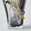 Small Silver Monarch Midnight Swirl Vase
