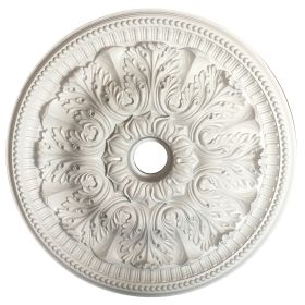 White Ornate Acanthus Round Ceiling Medallion 24 Inch
