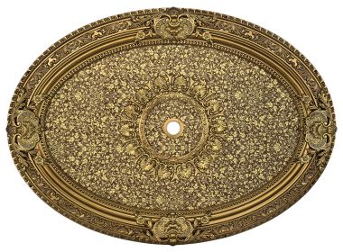 Golden Laurel Oval Ceiling Medallion 43 Inch