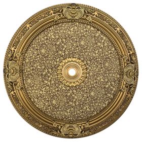 Golden Brown Baroque Vine Ceiling Medallion 35 Inch