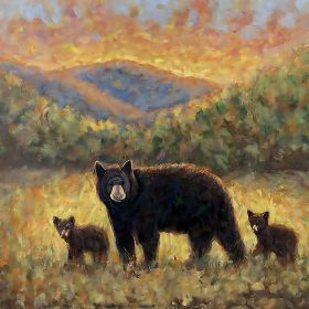 Mother Bear With Cubs Giclee