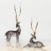 Set Of 2 Crystal Stag Sculptures