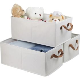 Pack Of 3 Large Capacity Storage Bins Closet Organizer System, Sturdy Foldable Storage Boxes For Organizing Clothing, Sheets, Toys, Books - Shelf Orga