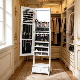 Vintage Style Jewelry Cabinet With 3 Shelves And Foldable Storage
