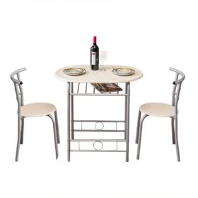 PVC Breakfast Table One Table And Two Chairs Natural