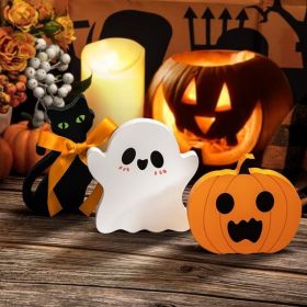 3 Pcs Cute Halloween Table Decorations, Spooky Tiered Tray Decor For Indoor Home, Kitchen, Shelf, Mantel And Party