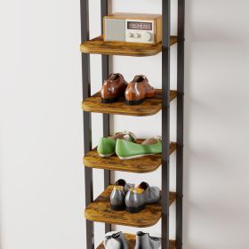 10 Tiers Vertical Shoe Rack Adjustable Shoe Shelf Storage Organizer Corner Shoe Rack With 2 Hooks For Entryway Hallway Bedroom