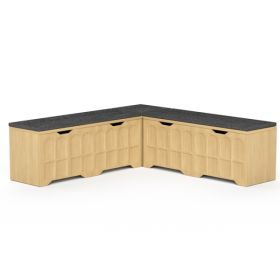 3-Piece L-shaped Multifunctional Storage Bench With Padded Shoe Bench, Serves As A Kitchen Corner Stool, Toy Storage Box, Or Reading Nook Seat, Natura