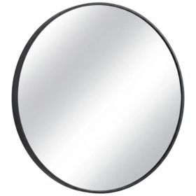 Round Wall Mirror,Bathroom Mirror Shatterproof with Hook,HD Anti-Fog for Over Sink,Entryway,Bedroom,Vanity, Black,30 Inch