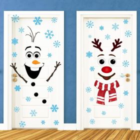 Christmas Door Decorations, Snowman Wall Stickers For Windows & Doors, Festive Holiday Decals For Home, Office, Glass & Party Decor