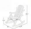 Outdoor Wooden Rocking Chair Single-Person Rocking Patio Chair with Rustic High Back Slatted Seat And Backrest Carbonized for Indoor Backyard Garden