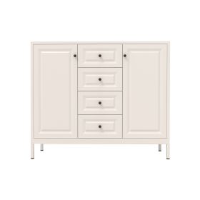 40.16'' Storage Sideboard Buffet Cabinet, Freestanding Accent Cabinet with 4 Drawers & 2 Doors, Adjustable Shelves Console Cabinet for Living Roo