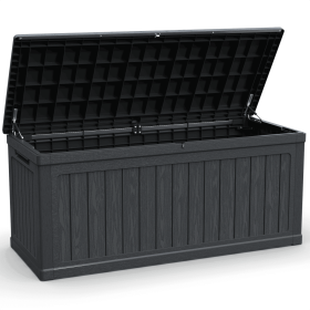 260 Gallon Large Outdoor Storage XXL Deck Box for Patio Furniture, Outdoor Cushions, Garden Tools and Sports/Pools Equipment, Waterproof Resin