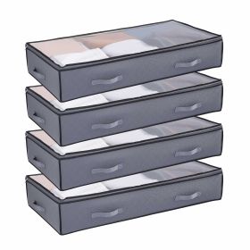 Under Bed Storage with Clear Lids, 39.2 x 19.7 x 7.1 Inch, 90L Large Underbed Clothes Storage Containers