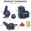 Power Lift Recliner Chair with Massage and Heat for Elderly, Overstuffed Wide Recliners, Heavy Duty Motion Mechanism with USB and Type C Ports