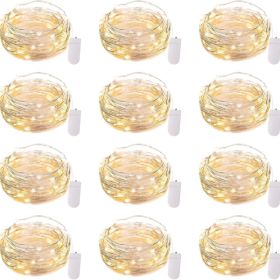 Brightown 12 Pack 7ft Battery Operated LED Fairy Lights For Xmas Decoration