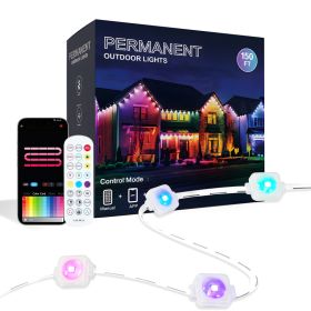 150ft Permanent Outdoor Lights Pro,Phone App & Remote, RGB Eternity Eaves Lights IP67 Waterproof, House Roof Outdoor String Light