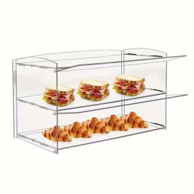 Two-layer Acrylic Baking Display Case, Square Shape, Suitable For Commercial And Residential Kitchens, Dustproof, Scratch-resistant, Easy To Clean, An