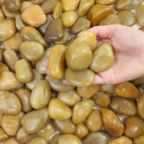 38 Lbs Khaki River Rocks, 2-3 Inch Polished Pebbles - Decorative White Stones For Indoor Outdoor Use, Perfect For Plants, Vase Fillers, Aquariums, Fis