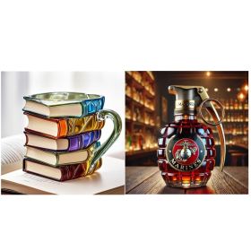 Painted Book Mug 3D Painted Book Coffee Cup (Option: Type B set1-1PCS)