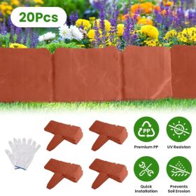 Plastic Lawn Edging, Interlocking Garden Landscape Border, 20Piece 16ft Flexible PP Garden Edging for Flower Beds, Walkways and Lawn Landscaping (Option: default title)