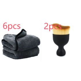 Towel Microfiber Car Beauty Car Towel Not Easy To Shed Hair Thickened Absorbent Seamless Car Cleaning Cloth (Option: Set2-40X40CM)