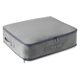 Large Foldable Storage Bag For Comforter Quilt Blanket Clothes Pillows Beddings Self Compression Organizer For Duvet Closet Storage Containers With Du (Option: Grey-M)