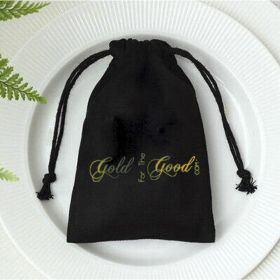 Flannel Jewelry Packaging Drawstring Drawstring Pocket Mobile Power Earphone Storage Bag (Option: Gold 100pcs-7x9cm)
