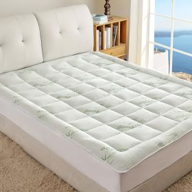Sleep Solution Ultra Soft Queen Size Mattress Topper - Rayon Derived From Bamboo Pillow Top Mattress Pad For Back Pain Relief - Naturally Cooling For (Option: Green 450g twin)