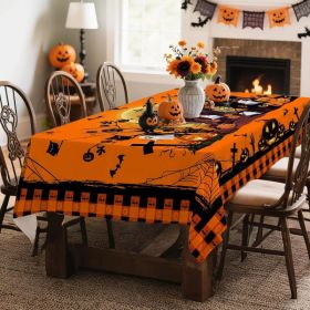 Hexagram Halloween Tablecloth Rectangle Pumpkin Tablecloths 60 x 84 inches Castle Ghost Table Cloth (Option: Halloween   60" x 84" (Rectangular))