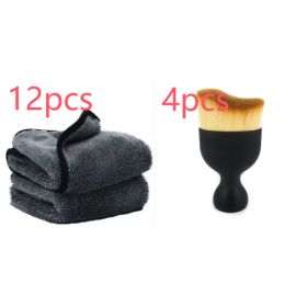 Towel Microfiber Car Beauty Car Towel Not Easy To Shed Hair Thickened Absorbent Seamless Car Cleaning Cloth (Option: Set3-40X40CM)