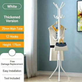 Freestanding Coat Rack And Multi-tier Metal Storage Unit Suitable For Offices And Entryways. (Option: White)
