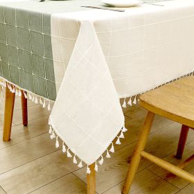 Cotton Linen Tablecloth Farmhouse Decor Waterproof Table Cover For Dining Room Table Daily Dinner (Option: 55x102inches)