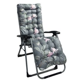 1Pc Chaise Lounger Cushion Recliner Rocking Chair Sofa Mat Deck Chair Cushion Chair Not Inlcuded  Standard Type (Option: GreyGreenLeaf-Standard)