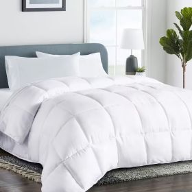 All Season Queen Cooling Comforter - Premium 2100 Series Down Alternative Comforter - Quilted Duvet Insert With Corner Tabs - Luxury Soft Hotel Comfor (Option: White  Twin 64x88in)