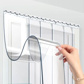 PVC Strip Door Curtain 7.87Inch Width 1.5mm Thickness 3Pcs Set Cold Air Isolation Dustproof Energy Saving Plastic Door Screen For Warehouse Garage Sho (Option: 79inch)