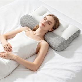 2Pcs Or 1Pcs Option Ergonomic Bed Pillow Breathable Mesh Pillow For Neck Support Dual Height Design Down Alternative Pillow For Side Back Sleepers (Option: High Pillow-2Pcs)