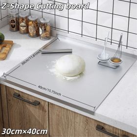 Stainless Steel Cutting Board With Lip For Kitchen Chopping Boards For Countertop Large Metal Cutting Board Over Sink Suitable For Meat Fruits Vegetab (Option: 30X40CM)