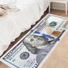 One Hundred Dollar Design Area Rug, Currency Inspired Non-Slip Carpet For Living Room & Entryway (Option: 80cm and 200cm)