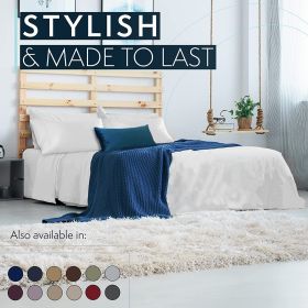 Full Size Sheets Set - Bedding Sheets & Pillowcases w/ 16 inch Deep Pockets - Fade Resistant & Machine Washable - 4 Piece 1800 Series Full Bed Sh (Piece Type: 4 Piece 1800 Series Full Bed, Color: White)