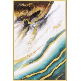 100% Handmade Abstract Oil Painting Wall Art Modern Minimalist Marble Texture Picture Canvas Home Decor For Living No Frame (size: 70x140cm)