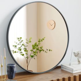 Black Round Wall Mirror 20-30 Inch, Bathroom Mirrors for Over Sink, Circle Mirror for Bathroom, Entryway, Bedroom, Vanity (size: Black/20in)
