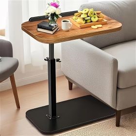 360 Degree Rotating C Shaped Side Table, Adjustable Height Sofa Tray Table for Couch Bed (Model: Tray Table)