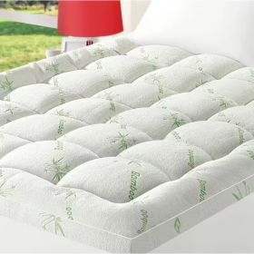 Sleep Solution Ultra Soft Queen Size Mattress Topper - Rayon Derived From Bamboo Pillow Top Mattress Pad For Back Pain Relief - Naturally Cooling For (Option: Green 900g cal king)
