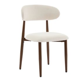 Dining Chairs Set Of 2, Metal Kitchen Chairs With Modern Fabric Upholstered For Dining Room, Beige (Option: 70445872)